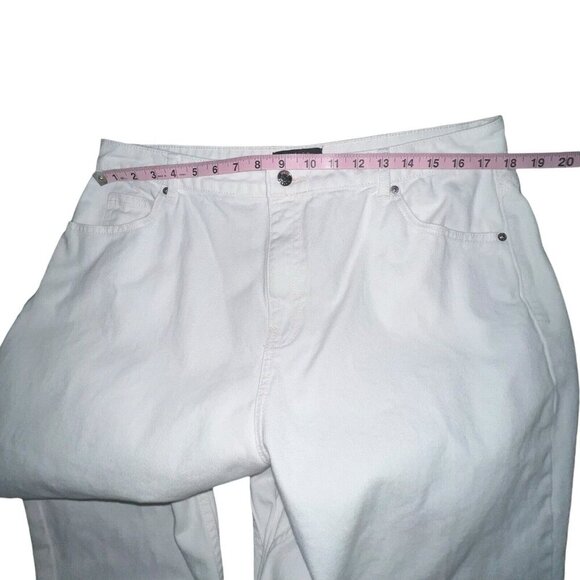 ASOS DESIGN WHITE DENIM JEANS PANT COTTON‎ WOMEN PLUS SIZE 18 TAPERED LEG SKINNY - Picture 4 of 12